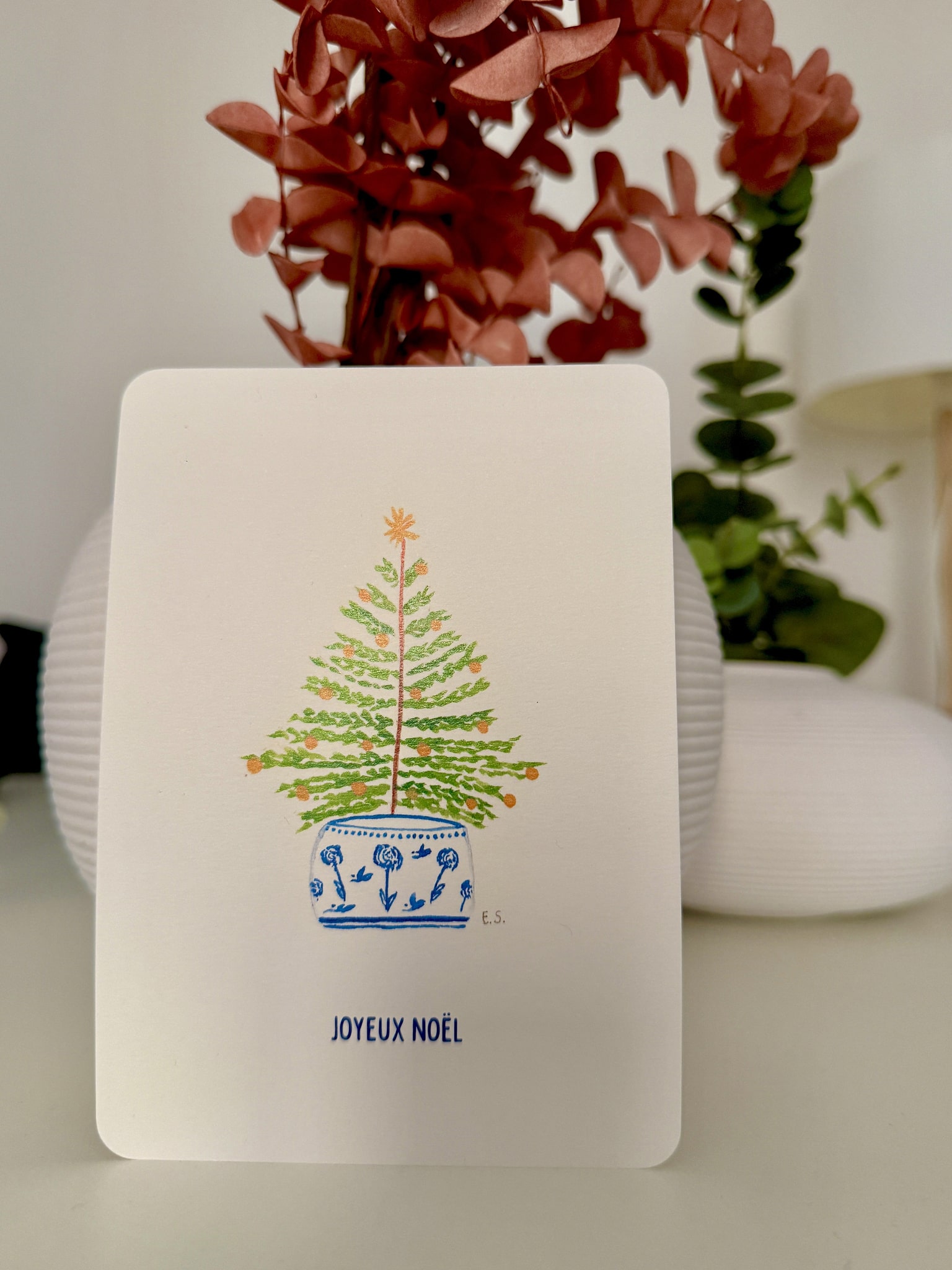 Carte aquarelle Noël 1
